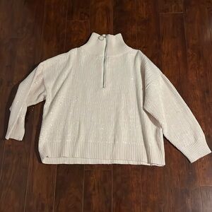 Zara sparkly sweater boxy size S cream color